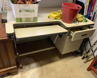 #188	Old Metal desk w/2 drawers w/ift down keyboard  48x31x29	 $20.00 			
