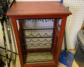 #190	Painted Red Wine Rack holds 16 Bottles 22x15x35	 $75.00 			
