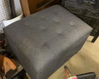 #191	gray Storage stool w/Nail head  Trim Design 17x23x16	 $30.00 			
