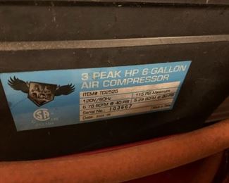 #192	3 HP 6 Gallon All Force Air Compressor	 $50.00 			
