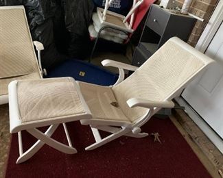#206	2 Plastic Folding Chairs and Ottoman	 $30.00 			
