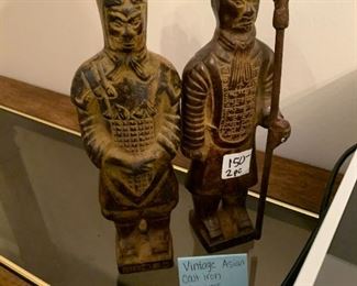 #213	Vintage Asian Cast Iron Warriors 9.5 Inches Tall Set of 2	 $150.00 			
