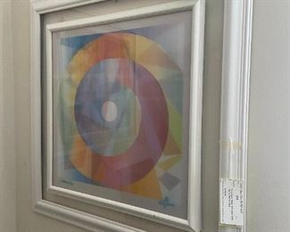 #86	Art	Yaacov Agam "Peace" 2007  signed 76/99  (appr. In 2013 for $6850)	 $1,000.00 			
one angle of the print. it changes in each angle. 