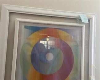 #86	Art	Yaacov Agam "Peace" 2007  signed 76/99  (appr. In 2013 for $6850)	 $1,000.00 			
one angle of the print. it changes in each angle. 