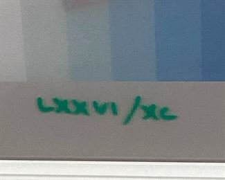 #86	Art	Yaacov Agam "Peace" 2007  signed 76/99  (appr. In 2013 for $6850)	 $1,000.00 			
signature and print number 