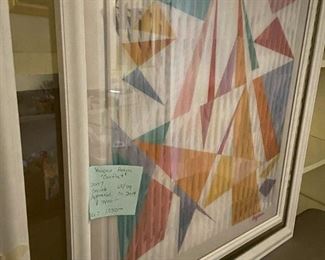 #87	Art	Yaacov Agam "Conflict" 2007 Signed 65/99  (apprr. In 2017 at $7900)	 $1,350.00 			
one angle of the print. it changes as you turn your head. 