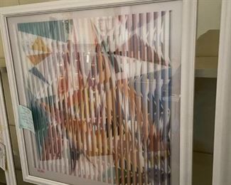 #87	Art	Yaacov Agam "Conflict" 2007 Signed 65/99  (apprr. In 2017 at $7900)	 $1,350.00 			
one angle of the print. it changes as you turn your head. 