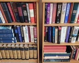 two short bookshelves