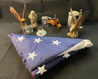 American Flag Gorham Eagle Statue Mt St Helens Ash Sculpture Franklin Mint Collectible Mug  More