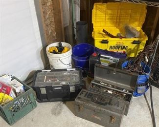 Assortment Of Plumbing Roofing And Misc Tools And Supplies