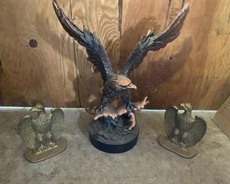 Bronze Eagle Statue Brass Eagle Bookends