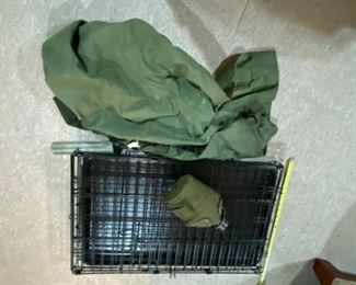 Collapsible Dog Kennel Army Green Duffel Bag W Army Canteen
