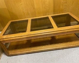 Oak and Glass Coffee Table