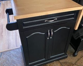 Rolling Kitchen Cart with Cutting Board Top