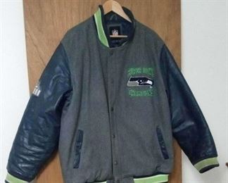 Seattle Seahawks 2013 Superbowl Champions Leather Varsity XL Jacket