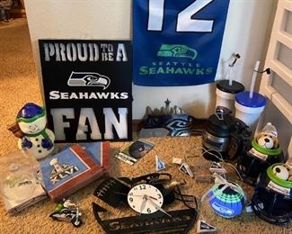 Seattle Seahawks Sports Memorabilia Metal Sign Helmet Travel Mugs More