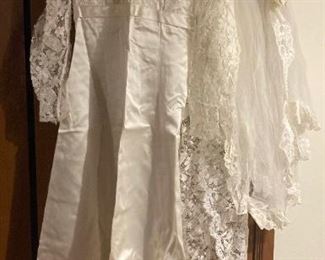 Vintage 70s Handmade Wedding Dress And Veil