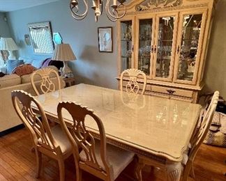 Dining Room Table & Chairs + Breakfront