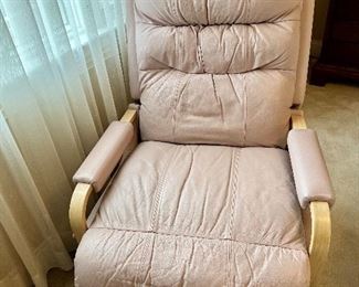 Pink Leather Recliner