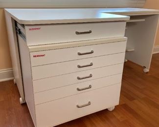 Bernina Sewing Work Table and Drawer Cabinet
