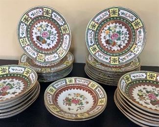 Large Vintage Chinese Luncheon Set Plates and Bowls
