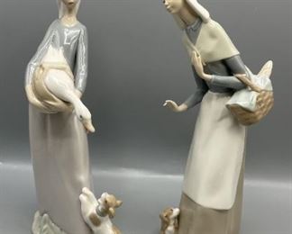 Lladro Goose Girl and Shepherdess