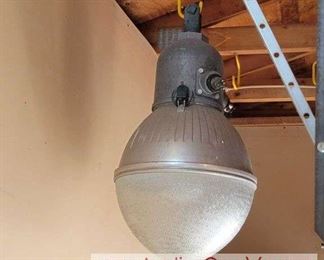 2 Vintage 1950s  60s GE Gumball Pole Light  Street Light Holophane Lens