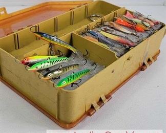34 Tackle box with contents included.