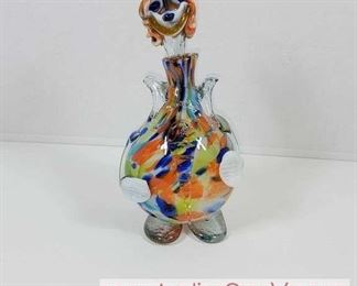 intage hand Blown Glass Clown Bottle