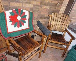 rustic wood chairs