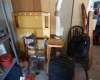 chairs, repurpose items, luggage