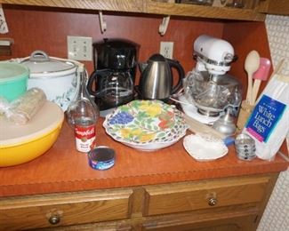 Kitchen Aid mixer, coffee maker
