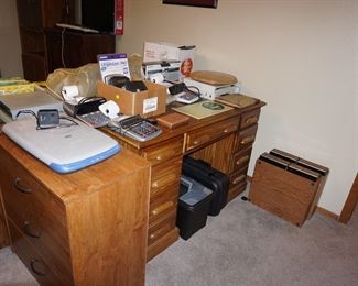 desks, scanner, calculators
