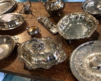 silver plate serving dishes