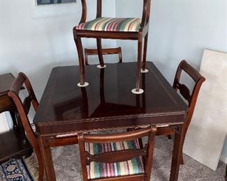 Square Lane card table shown with Duncan Phyfe dining room chairs sold separately
