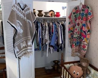 One of several closets full of clothing