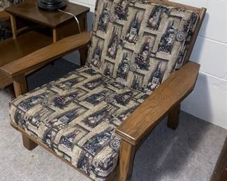 Ranch Oak lounge chair one of two