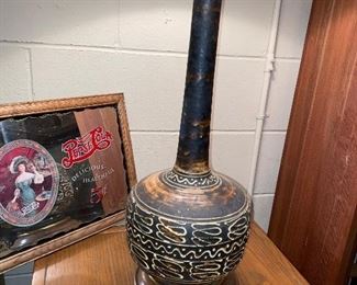 Mid century pottery lamp