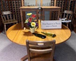 Ranch Oak round table shown with Ranch Oak chairs!