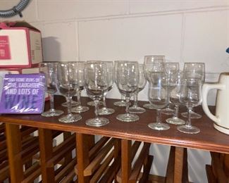 Many wine glasses available