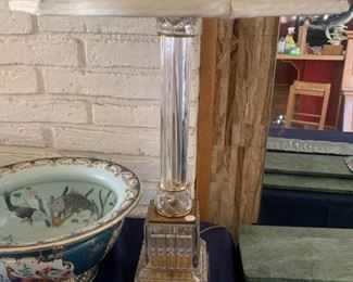 Baccarat style column crystal lamp