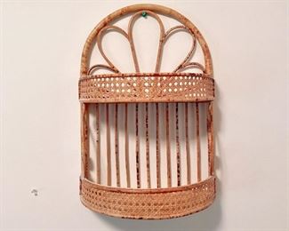 Boho Chic Rattan Wall Shelving Unit