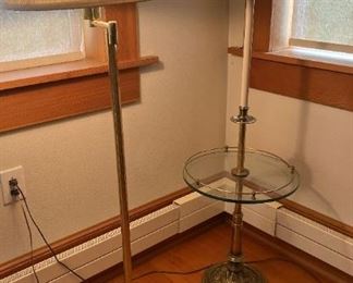 018 Two Brass Floor Lamps