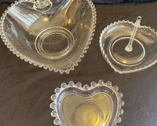 043 Candlewick Heart Shaped Bowl Candy Dishes