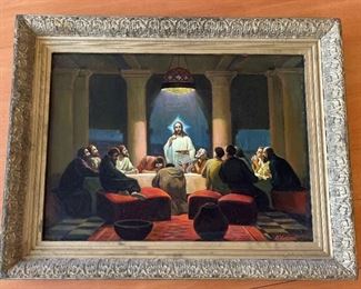 054 The Last Supper on Oil Signed By Artist