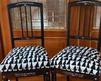 094 Pair Of Black Cafe Chairs