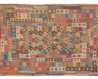 Handmade geometric Kilim estate rug