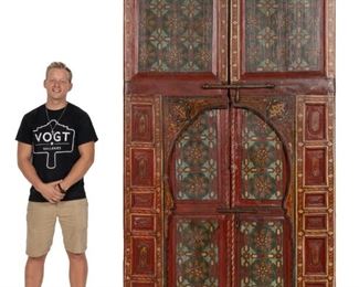 Vintage Moroccan paneled double doors