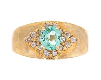 14k Paraiba Diamond Ring