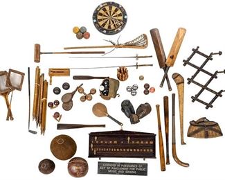 Collection of Vintage Gym and Sports Equipment